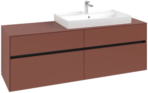 Picture of VILLEROY BOCH Collaro Vanity unit, with lighting, 4 pull-out compartments, 1600 x 548 x 500 mm, Wine Red / Wine Red #C027B0AH