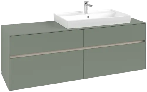 Obrázek VILLEROY BOCH Toaletní skříňka Collaro, s osvětlením, 4 výsuvy, 1600 x 548 x 500 mm, Soft Green / Soft Green #C027B0AF