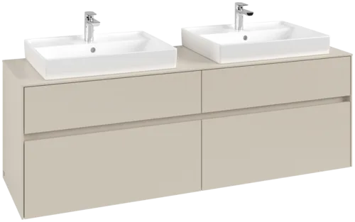 Picture of VILLEROY BOCH Collaro Vanity unit, with lighting, 4 pull-out compartments, 1600 x 548 x 500 mm, Cashmere Grey / Cashmere Grey #C024B0VN