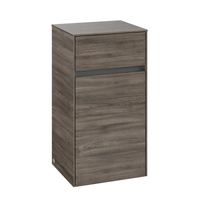 εικόνα του VILLEROY BOCH Collaro Side cabinet, 1 door, 1 drawer, 404 x 748 x 349 mm, Stone Oak #C03200RK