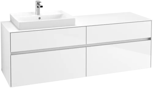 Picture of VILLEROY BOCH Collaro Vanity unit, 4 pull-out compartments, 1600 x 548 x 500 mm, Glossy White / Glossy White #C02200DH