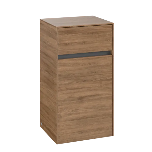 VILLEROY BOCH Collaro Side cabinet, 1 door, 1 drawer, 404 x 748 x 349 mm, Oak Kansas #C03200RH resmi