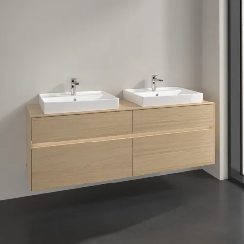 Bild von VILLEROY BOCH Collaro Waschbeckenunterschrank, mit Beleuchtung, 4 Auszüge, 1600 x 548 x 500 mm, Nordic Oak / Nordic Oak #C024B0VJ