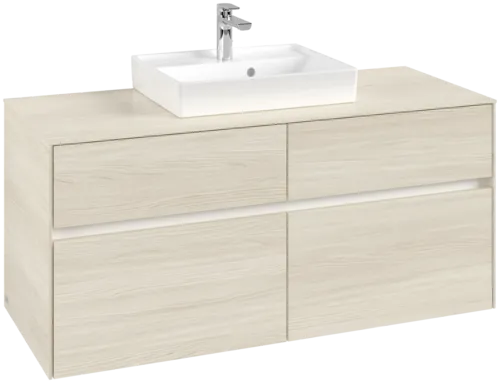 VILLEROY BOCH Collaro Vanity unit, with lighting, 4 pull-out compartments, 1200 x 548 x 500 mm, White Oak / White Oak #C070B0AA resmi