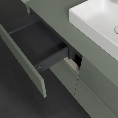 Bild von VILLEROY BOCH Collaro Waschbeckenunterschrank, mit Beleuchtung, 4 Auszüge, 1200 x 548 x 500 mm, Soft Green / Soft Green #C070B0AF