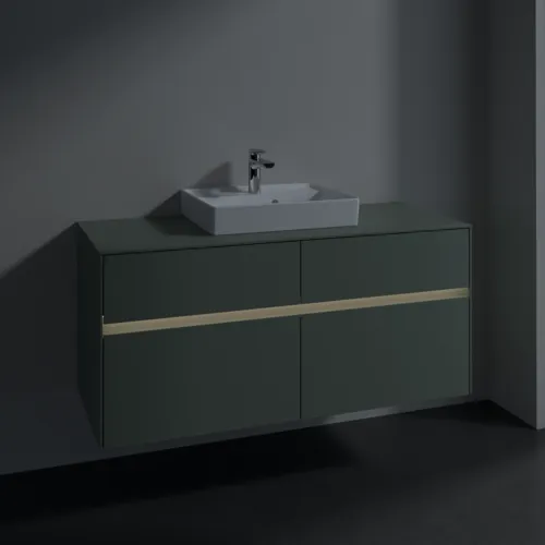 Bild von VILLEROY BOCH Collaro Waschbeckenunterschrank, mit Beleuchtung, 4 Auszüge, 1200 x 548 x 500 mm, Soft Green / Soft Green #C070B0AF