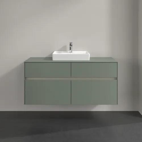 Bild von VILLEROY BOCH Collaro Waschbeckenunterschrank, mit Beleuchtung, 4 Auszüge, 1200 x 548 x 500 mm, Soft Green / Soft Green #C070B0AF