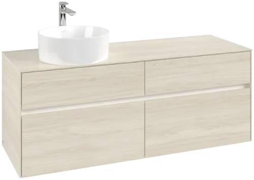 VILLEROY BOCH Collaro Vanity unit, with lighting, 4 pull-out compartments, 1400 x 548 x 500 mm, White Oak / White Oak #C046B0AA resmi
