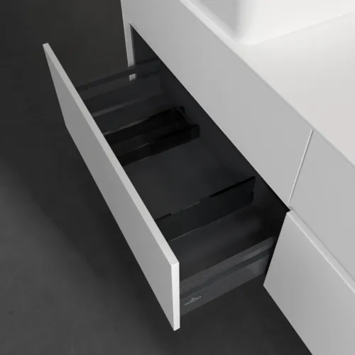 Obrázek VILLEROY BOCH Toaletní skříňka Collaro, s osvětlením, 4 výsuvy, 1600 x 548 x 500 mm, bílá matná / bílá matná #C050B0MS