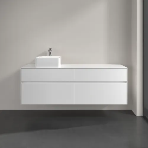 Obrázek VILLEROY BOCH Toaletní skříňka Collaro, s osvětlením, 4 výsuvy, 1600 x 548 x 500 mm, bílá matná / bílá matná #C050B0MS