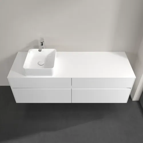 Obrázek VILLEROY BOCH Toaletní skříňka Collaro, s osvětlením, 4 výsuvy, 1600 x 548 x 500 mm, bílá matná / bílá matná #C050B0MS