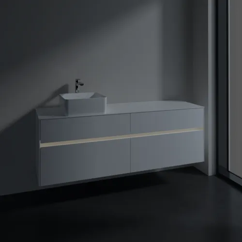 Obrázek VILLEROY BOCH Toaletní skříňka Collaro, s osvětlením, 4 výsuvy, 1600 x 548 x 500 mm, bílá matná / bílá matná #C050B0MS