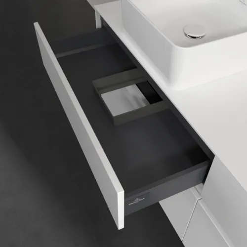 Obrázek VILLEROY BOCH Toaletní skříňka Collaro, s osvětlením, 4 výsuvy, 1600 x 548 x 500 mm, bílá matná / bílá matná #C050B0MS
