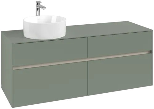 Obrázek VILLEROY BOCH Toaletní skříňka Collaro, s osvětlením, 4 výsuvy, 1400 x 548 x 500 mm, Soft Green / Soft Green #C046B0AF