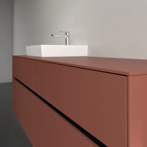 Bild von VILLEROY BOCH Collaro Waschbeckenunterschrank, mit Beleuchtung, 4 Auszüge, 1600 x 548 x 500 mm, Wine Red / Wine Red #C078B0AH