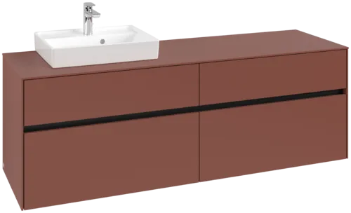 Picture of VILLEROY BOCH Collaro Vanity unit, with lighting, 4 pull-out compartments, 1600 x 548 x 500 mm, Wine Red / Wine Red #C078B0AH