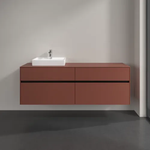 Bild von VILLEROY BOCH Collaro Waschbeckenunterschrank, mit Beleuchtung, 4 Auszüge, 1600 x 548 x 500 mm, Wine Red / Wine Red #C078B0AH