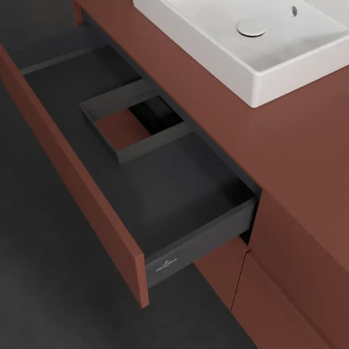 Bild von VILLEROY BOCH Collaro Waschbeckenunterschrank, mit Beleuchtung, 4 Auszüge, 1600 x 548 x 500 mm, Wine Red / Wine Red #C078B0AH