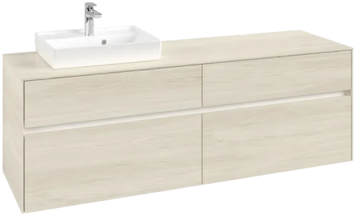 Picture of VILLEROY BOCH Collaro Vanity unit, with lighting, 4 pull-out compartments, 1600 x 548 x 500 mm, White Oak / White Oak #C078B0AA