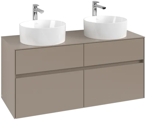 VILLEROY BOCH Collaro Vanity unit, with lighting, 4 pull-out compartments, 1200 x 548 x 500 mm, Taupe / Taupe #C044B0VM resmi