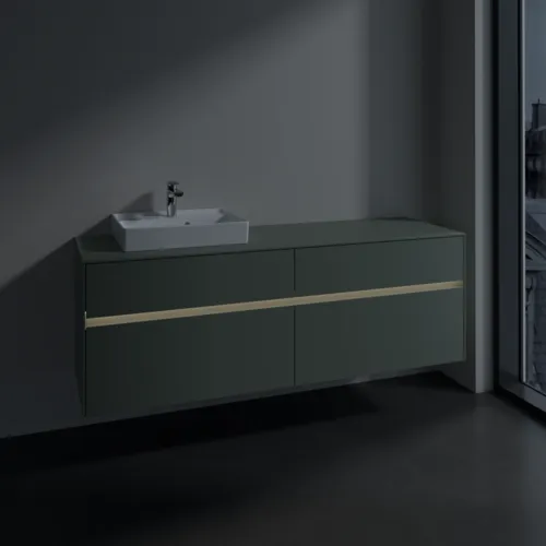Bild von VILLEROY BOCH Collaro Waschbeckenunterschrank, mit Beleuchtung, 4 Auszüge, 1600 x 548 x 500 mm, Soft Green / Soft Green #C078B0AF