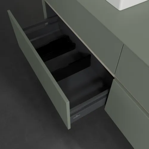 Bild von VILLEROY BOCH Collaro Waschbeckenunterschrank, mit Beleuchtung, 4 Auszüge, 1600 x 548 x 500 mm, Soft Green / Soft Green #C078B0AF