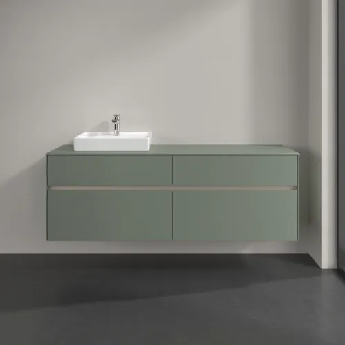 Bild von VILLEROY BOCH Collaro Waschbeckenunterschrank, mit Beleuchtung, 4 Auszüge, 1600 x 548 x 500 mm, Soft Green / Soft Green #C078B0AF