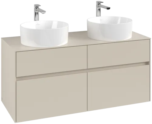VILLEROY BOCH Collaro Vanity unit, with lighting, 4 pull-out compartments, 1200 x 548 x 500 mm, Cashmere Grey / Cashmere Grey #C044B0VN resmi