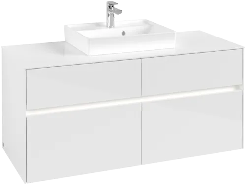 Obrázek VILLEROY BOCH Collaro toaletní skříňka, s osvětlením, 4 výsuvy, 1200 x 548 x 500 mm, lesklá bílá / lesklá bílá #C070B0DH