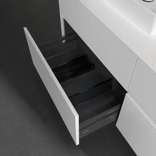 Bild von VILLEROY BOCH Collaro Waschbeckenunterschrank, mit Beleuchtung, 4 Auszüge, 1400 x 548 x 500 mm, White Matt / White Matt #C074B0MS
