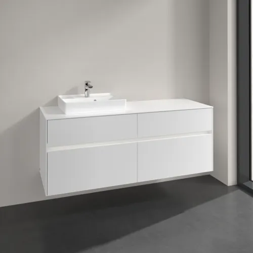 Bild von VILLEROY BOCH Collaro Waschbeckenunterschrank, mit Beleuchtung, 4 Auszüge, 1400 x 548 x 500 mm, White Matt / White Matt #C074B0MS