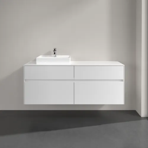 Bild von VILLEROY BOCH Collaro Waschbeckenunterschrank, mit Beleuchtung, 4 Auszüge, 1400 x 548 x 500 mm, White Matt / White Matt #C074B0MS
