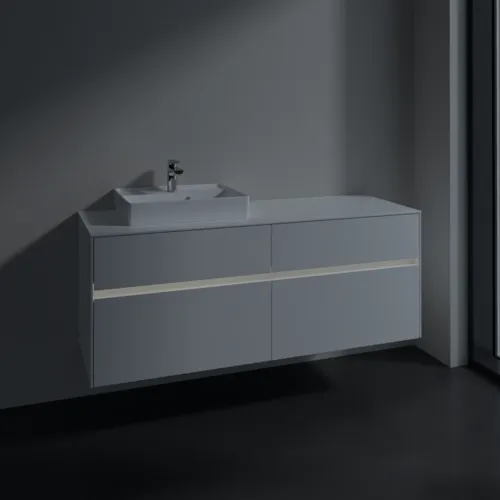 Bild von VILLEROY BOCH Collaro Waschbeckenunterschrank, mit Beleuchtung, 4 Auszüge, 1400 x 548 x 500 mm, White Matt / White Matt #C074B0MS