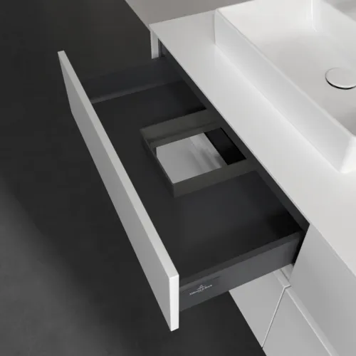 Bild von VILLEROY BOCH Collaro Waschbeckenunterschrank, mit Beleuchtung, 4 Auszüge, 1400 x 548 x 500 mm, White Matt / White Matt #C074B0MS
