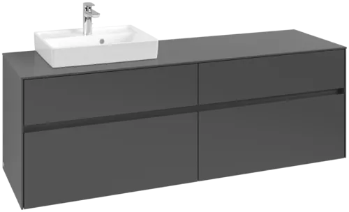 Picture of VILLEROY BOCH Collaro Vanity unit, 4 pull-out compartments, 1600 x 548 x 500 mm, Graphite / Graphite #C07800VR