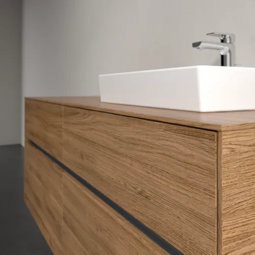 Bild von VILLEROY BOCH Collaro Waschbeckenunterschrank, mit Beleuchtung, 4 Auszüge, 1400 x 548 x 500 mm, Kansas Oak #C075B0RH