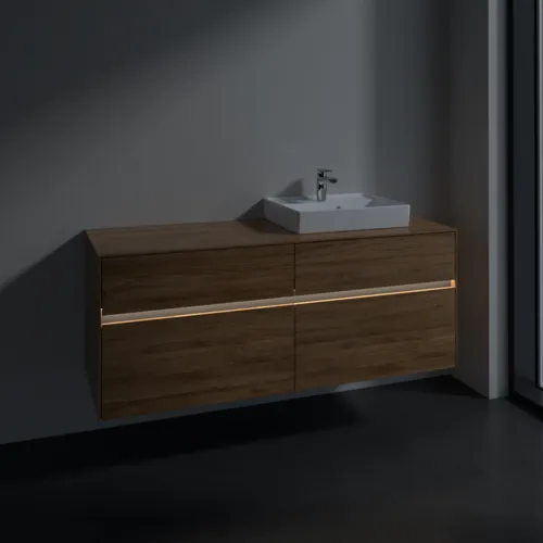 Bild von VILLEROY BOCH Collaro Waschbeckenunterschrank, mit Beleuchtung, 4 Auszüge, 1400 x 548 x 500 mm, Kansas Oak #C075B0RH