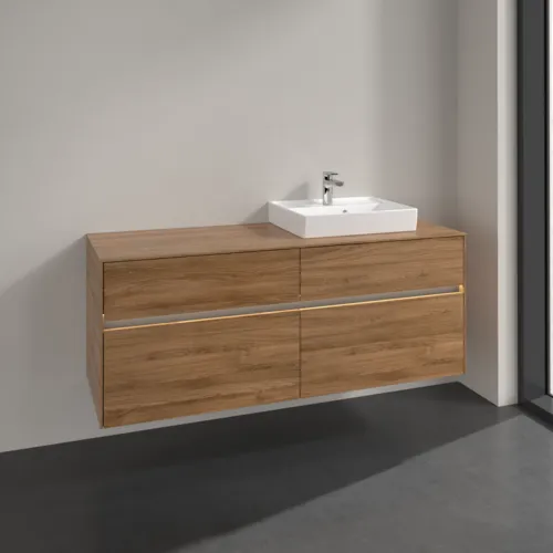 Bild von VILLEROY BOCH Collaro Waschbeckenunterschrank, mit Beleuchtung, 4 Auszüge, 1400 x 548 x 500 mm, Kansas Oak #C075B0RH