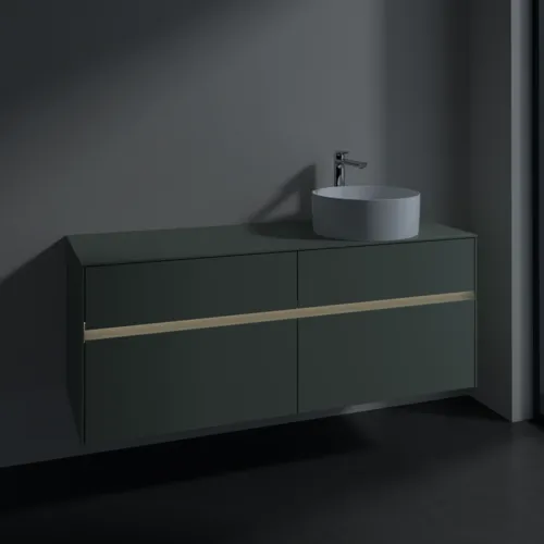 Bild von VILLEROY BOCH Collaro Waschbeckenunterschrank, mit Beleuchtung, 4 Auszüge, 1400 x 548 x 500 mm, Soft Green / Soft Green #C047B0AF
