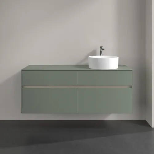 Bild von VILLEROY BOCH Collaro Waschbeckenunterschrank, mit Beleuchtung, 4 Auszüge, 1400 x 548 x 500 mm, Soft Green / Soft Green #C047B0AF