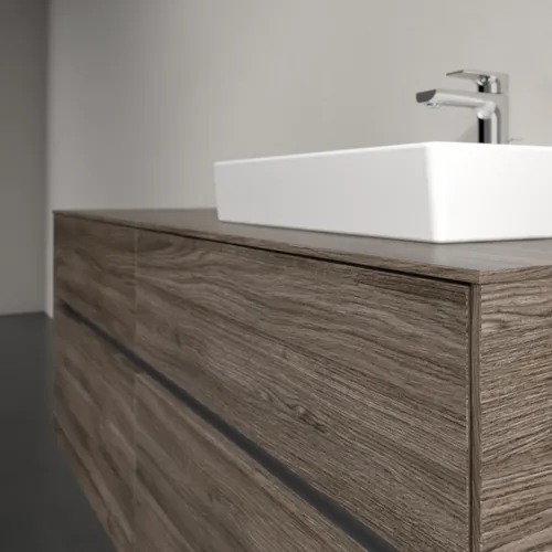 Bild von VILLEROY BOCH Collaro Waschbeckenunterschrank, mit Beleuchtung, 4 Auszüge, 1400 x 548 x 500 mm, Stone Oak #C075B0RK