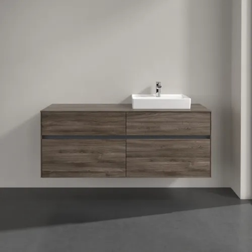 Bild von VILLEROY BOCH Collaro Waschbeckenunterschrank, mit Beleuchtung, 4 Auszüge, 1400 x 548 x 500 mm, Stone Oak #C075B0RK