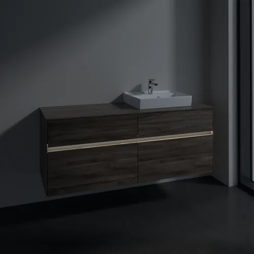 Bild von VILLEROY BOCH Collaro Waschbeckenunterschrank, mit Beleuchtung, 4 Auszüge, 1400 x 548 x 500 mm, Stone Oak #C075B0RK