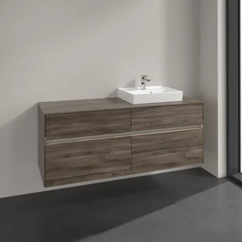 Bild von VILLEROY BOCH Collaro Waschbeckenunterschrank, mit Beleuchtung, 4 Auszüge, 1400 x 548 x 500 mm, Stone Oak #C075B0RK