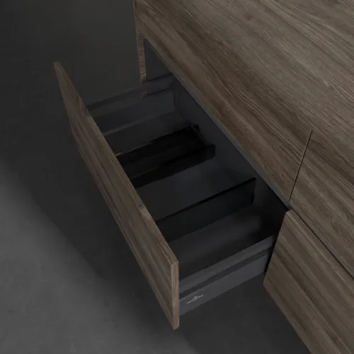 Bild von VILLEROY BOCH Collaro Waschbeckenunterschrank, mit Beleuchtung, 4 Auszüge, 1400 x 548 x 500 mm, Stone Oak #C075B0RK
