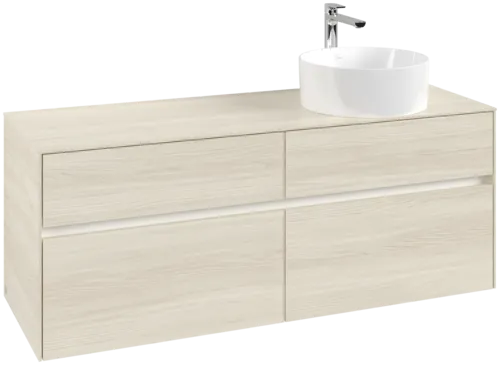 VILLEROY BOCH Collaro Vanity unit, with lighting, 4 pull-out compartments, 1400 x 548 x 500 mm, White Oak / White Oak #C047B0AA resmi