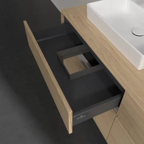 Bild von VILLEROY BOCH Collaro Waschbeckenunterschrank, mit Beleuchtung, 4 Auszüge, 1400 x 548 x 500 mm, Nordic Oak / Nordic Oak #C076B0VJ