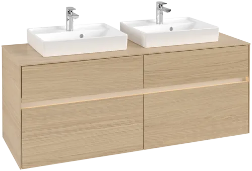 Picture of VILLEROY BOCH Collaro Vanity unit, with lighting, 4 pull-out compartments, 1400 x 548 x 500 mm, Nordic Oak / Nordic Oak #C076B0VJ