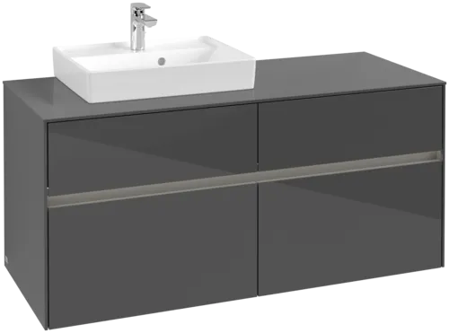 Obrázek VILLEROY BOCH Collaro toaletní skříňka, s osvětlením, 4 výsuvy, 1200 x 548 x 500 mm, lesklá šedá / lesklá šedá #C071B0FP