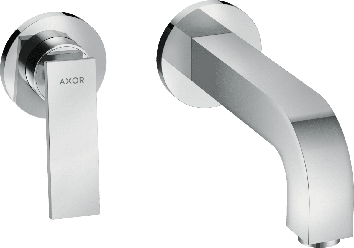 Зображення з  HANSGROHE AXOR Citterio Single lever basin mixer for concealed installation wall-mounted with lever handle, spout 220 mm and escutcheons #39121000 - Chrome